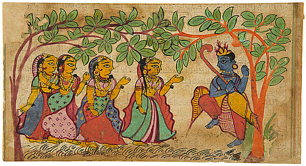 Folio from a Bhagavata Purana Series (Krishna and Gopis)