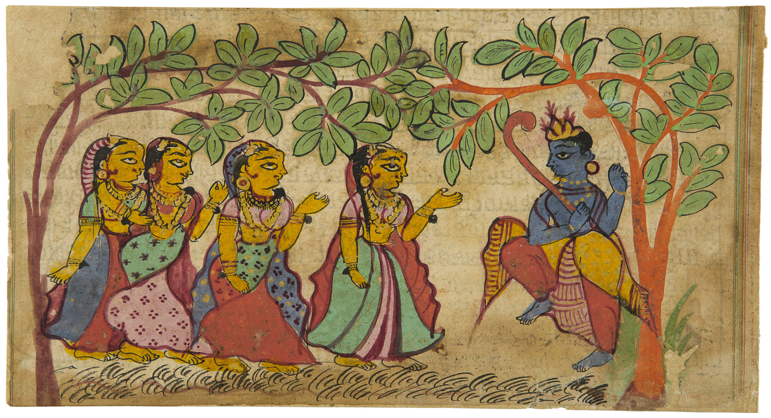 Folio from a Bhagavata Purana Series (Krishna and Gopis)