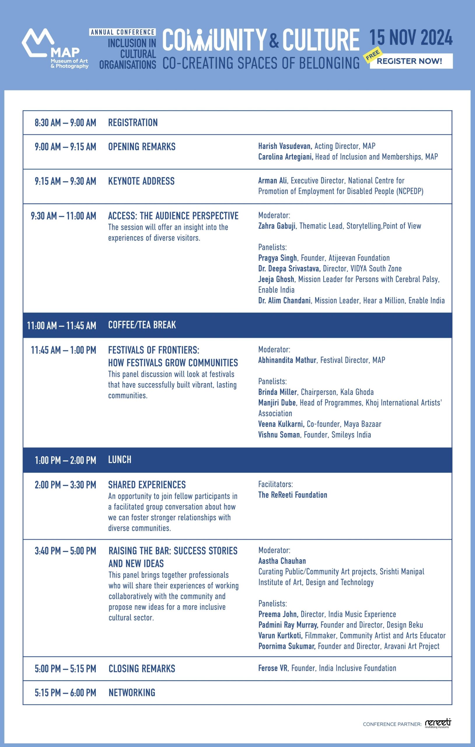 Inclusion in Cultural Organisations conference schedule